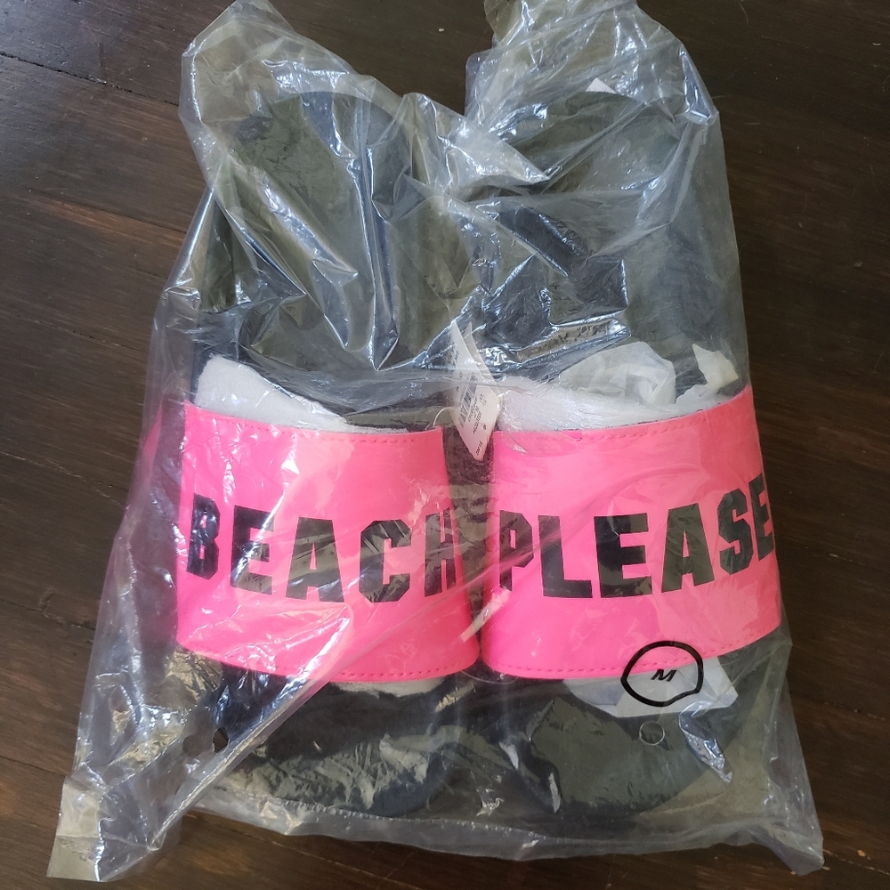NWT Victorias Secret "beach please" slides slip on